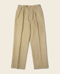 Pantalon chino homme kaki à double pli, coupe décontractée et fuselée