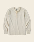 Chemise Henley à manches longues et coupe ajustée pour homme avec patte de boutonnage abricot