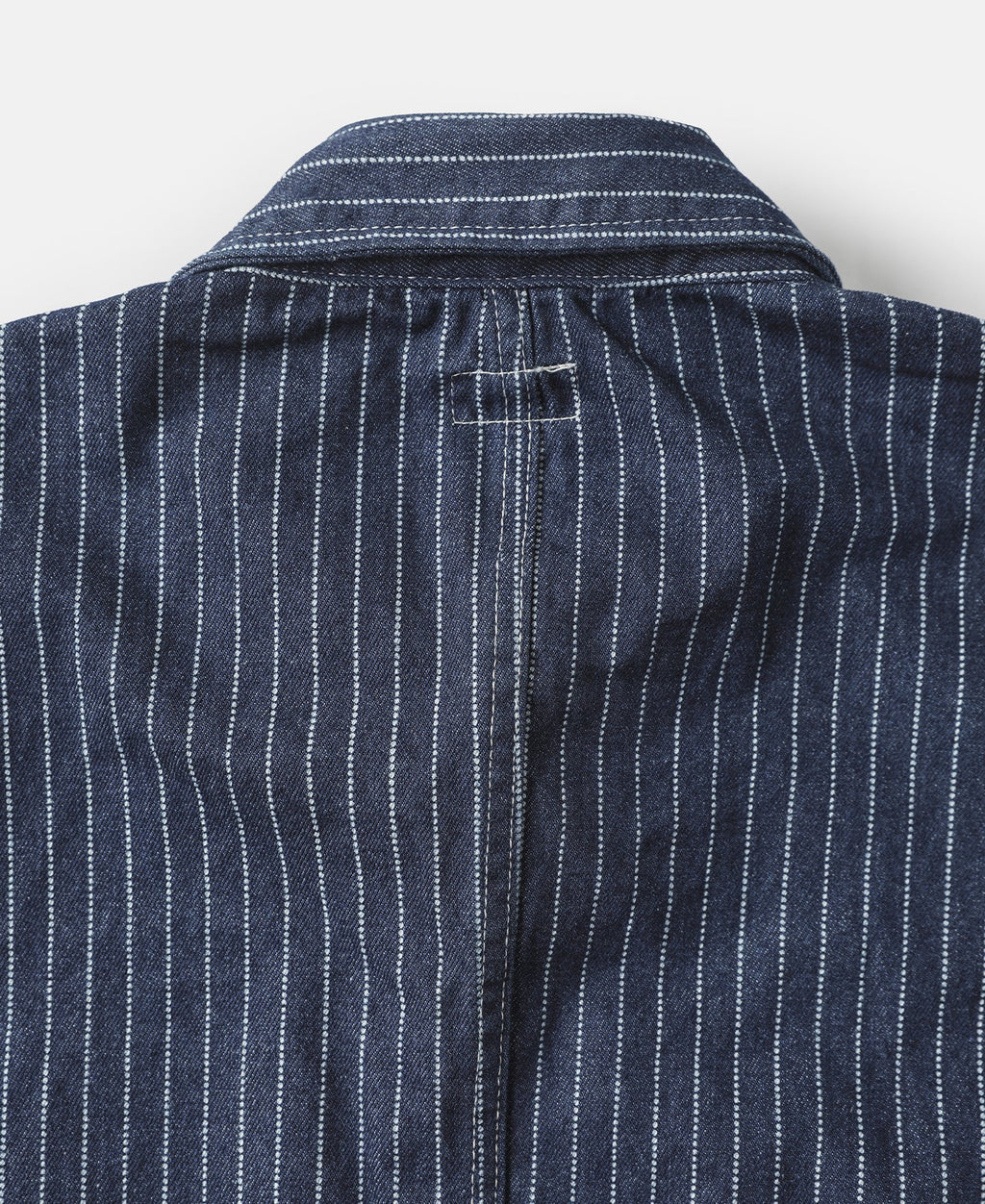 Veste de travail boutonnée Indigo à rayures tissées avec quatre poches