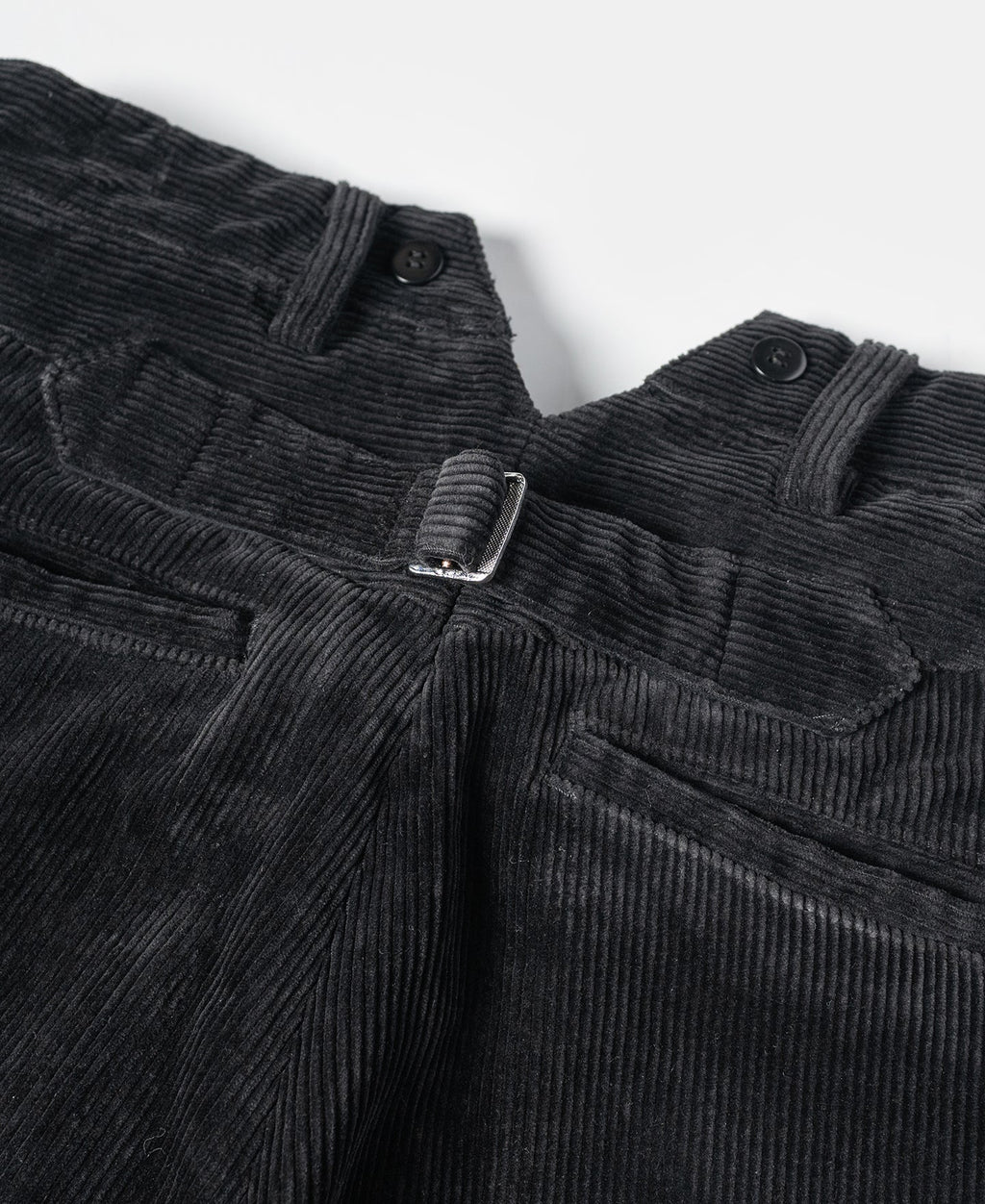 Pantalon de travail en velours côtelé noir résistant, taille haute, coupe droite