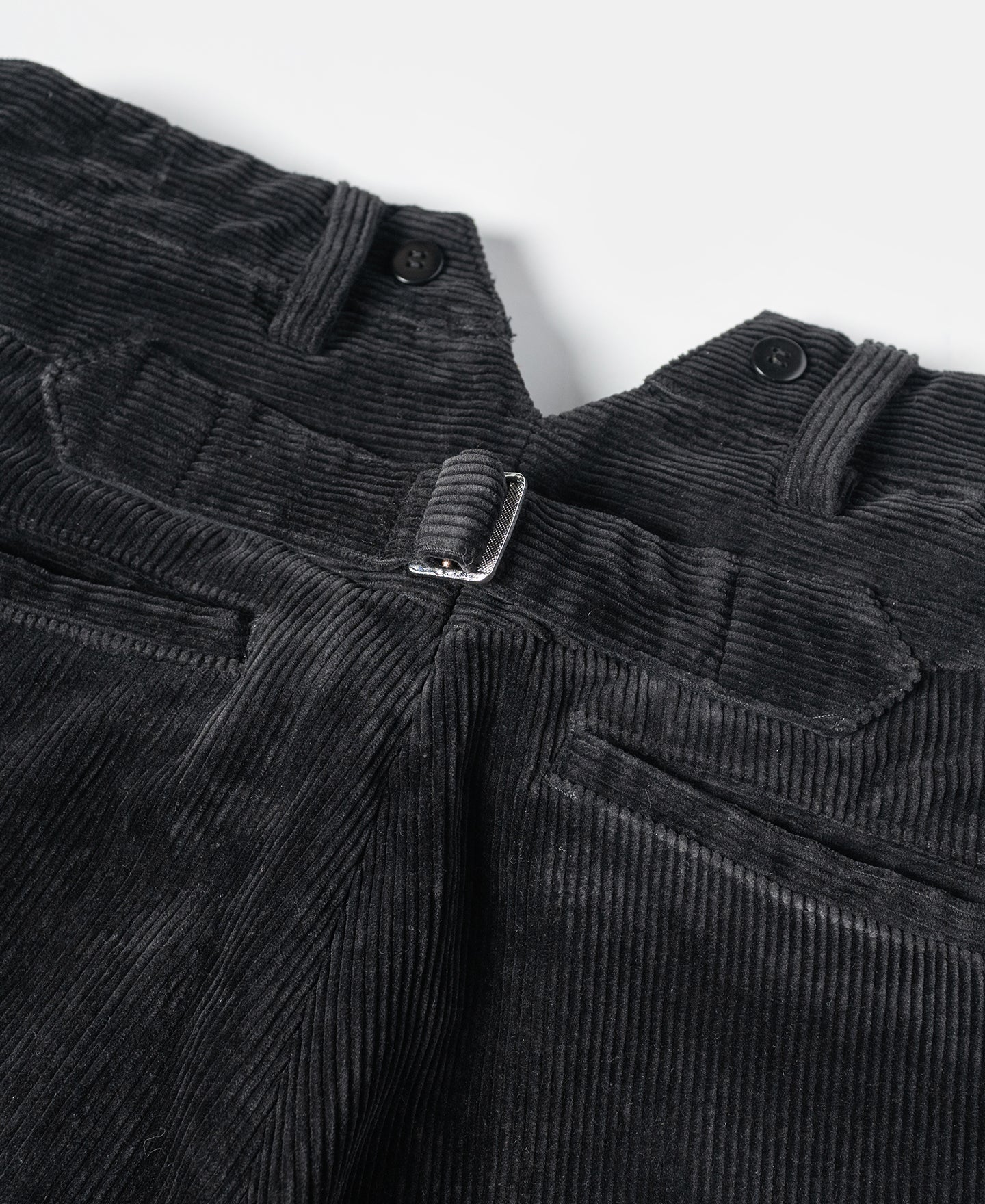 Pantalon de travail en velours côtelé noir résistant, taille haute, coupe droite