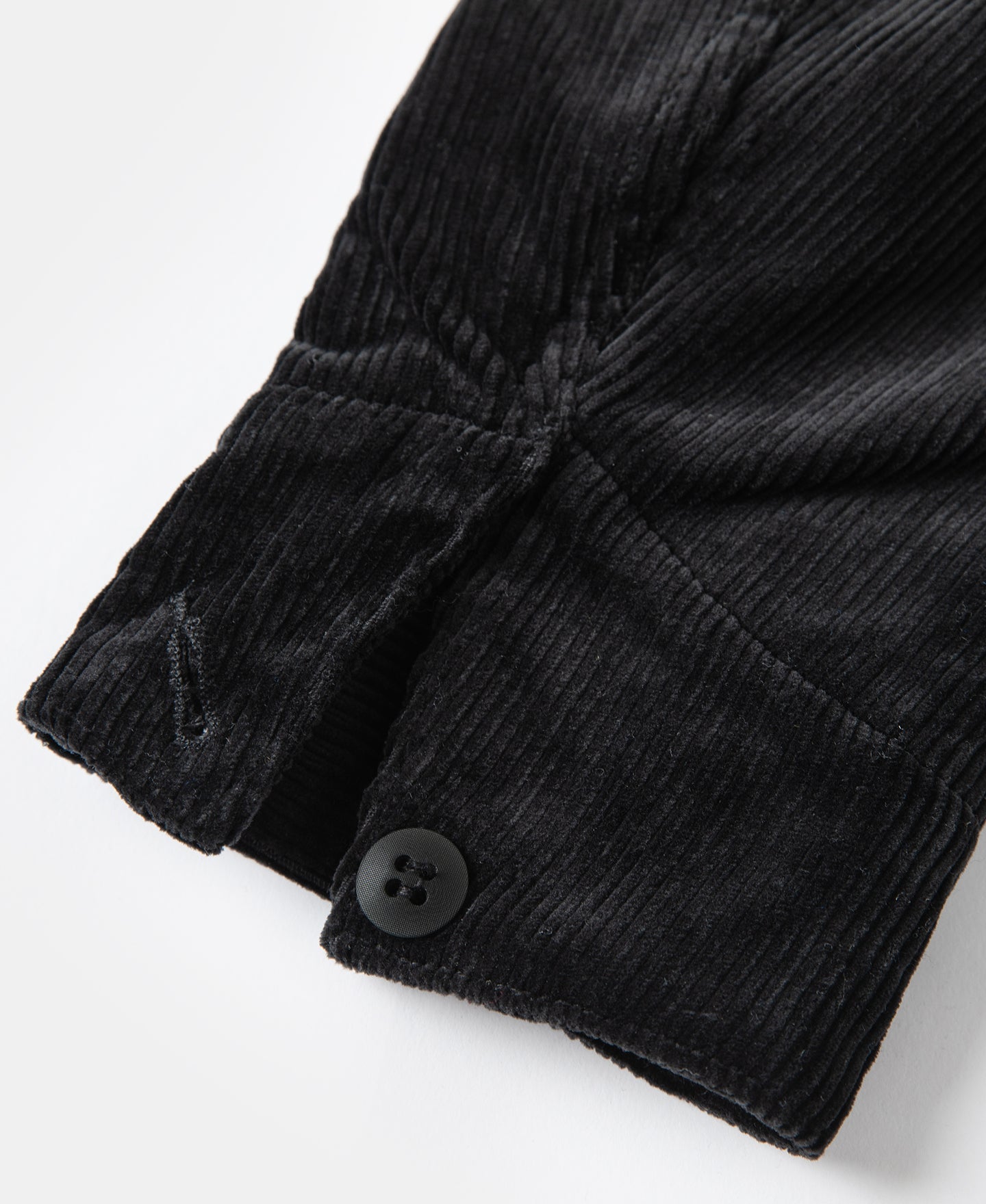 Blouson bombardier zippé en velours côtelé épais noir pour homme, texture côtelée