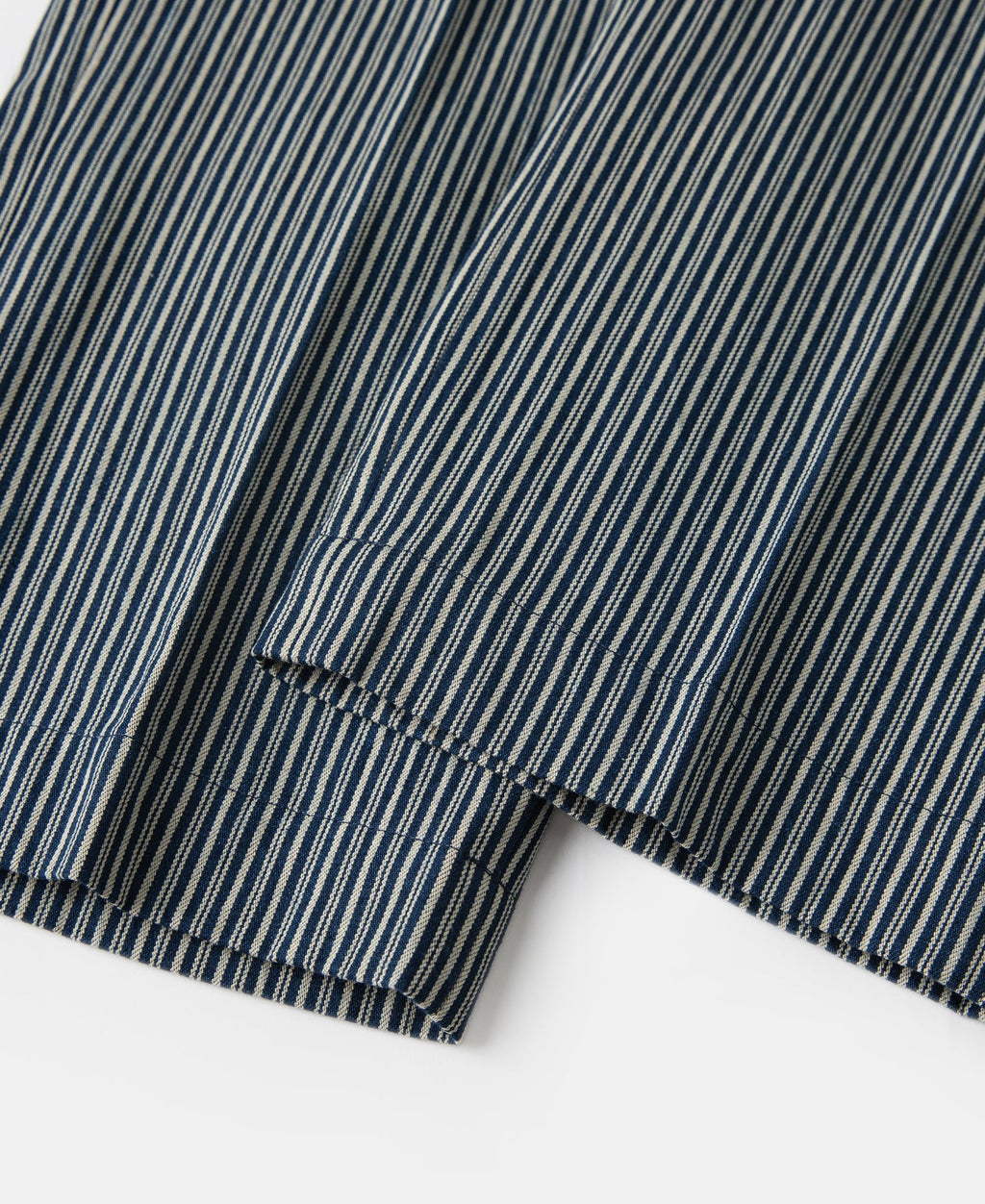 Pantalon de travail droit en coton rayé marine et blanc pour homme