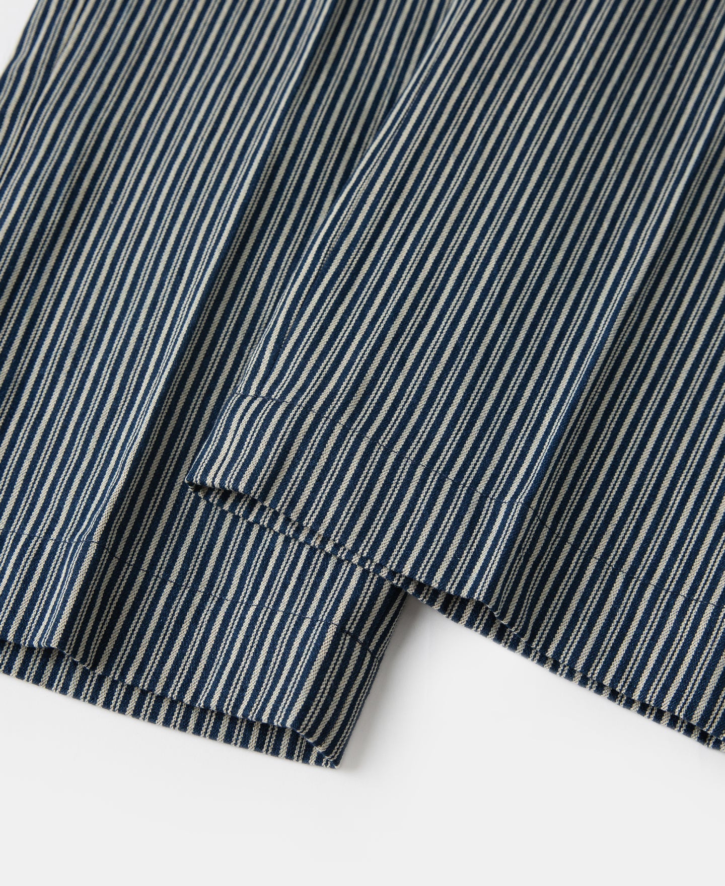Pantalon de travail droit en coton rayé marine et blanc pour homme