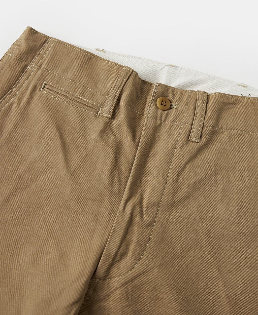 Pantalon Chino Kaki Militaire Vintage Taille Haute Coupe Droite