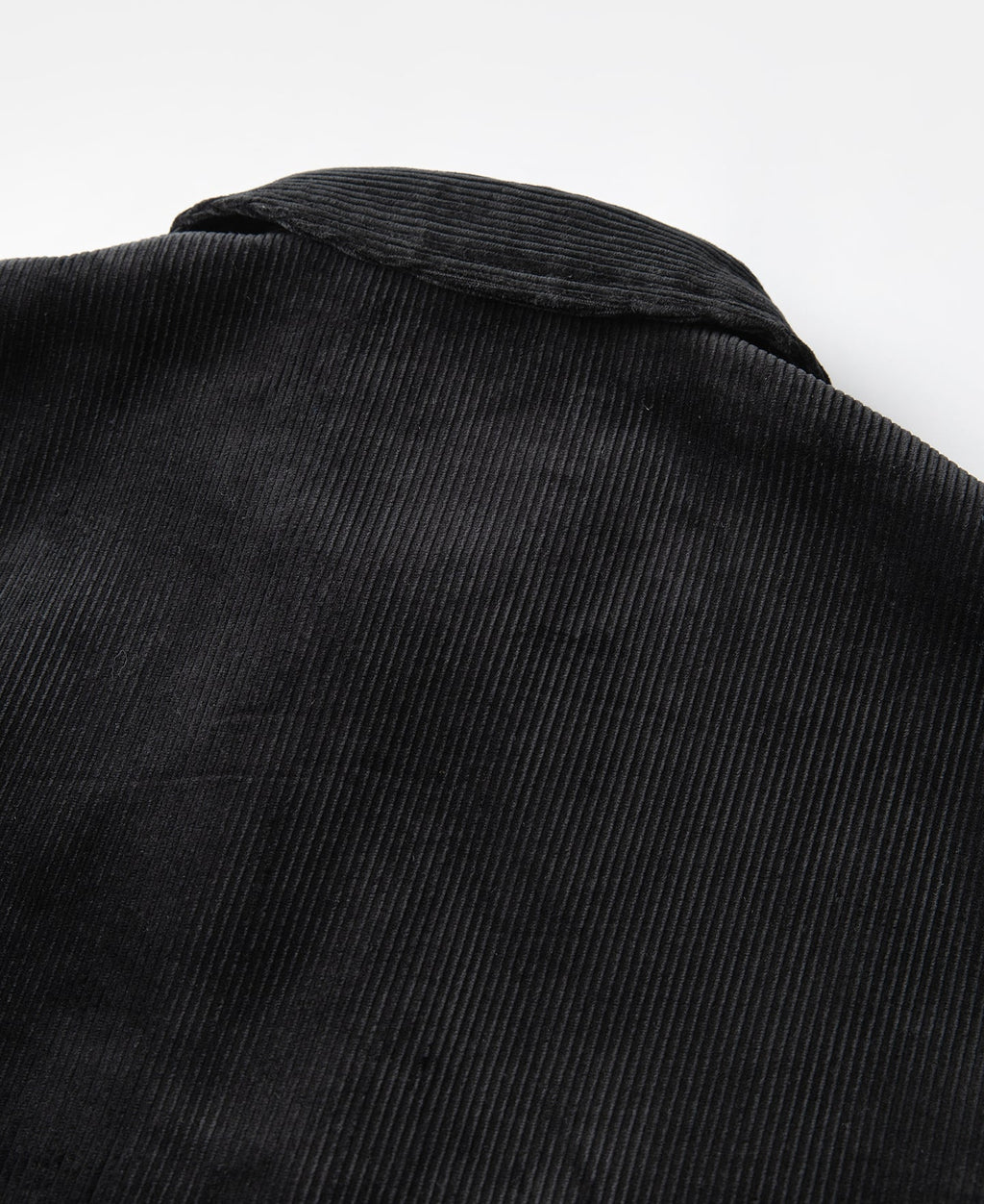 Blouson bombardier zippé en velours côtelé épais noir pour homme, texture côtelée