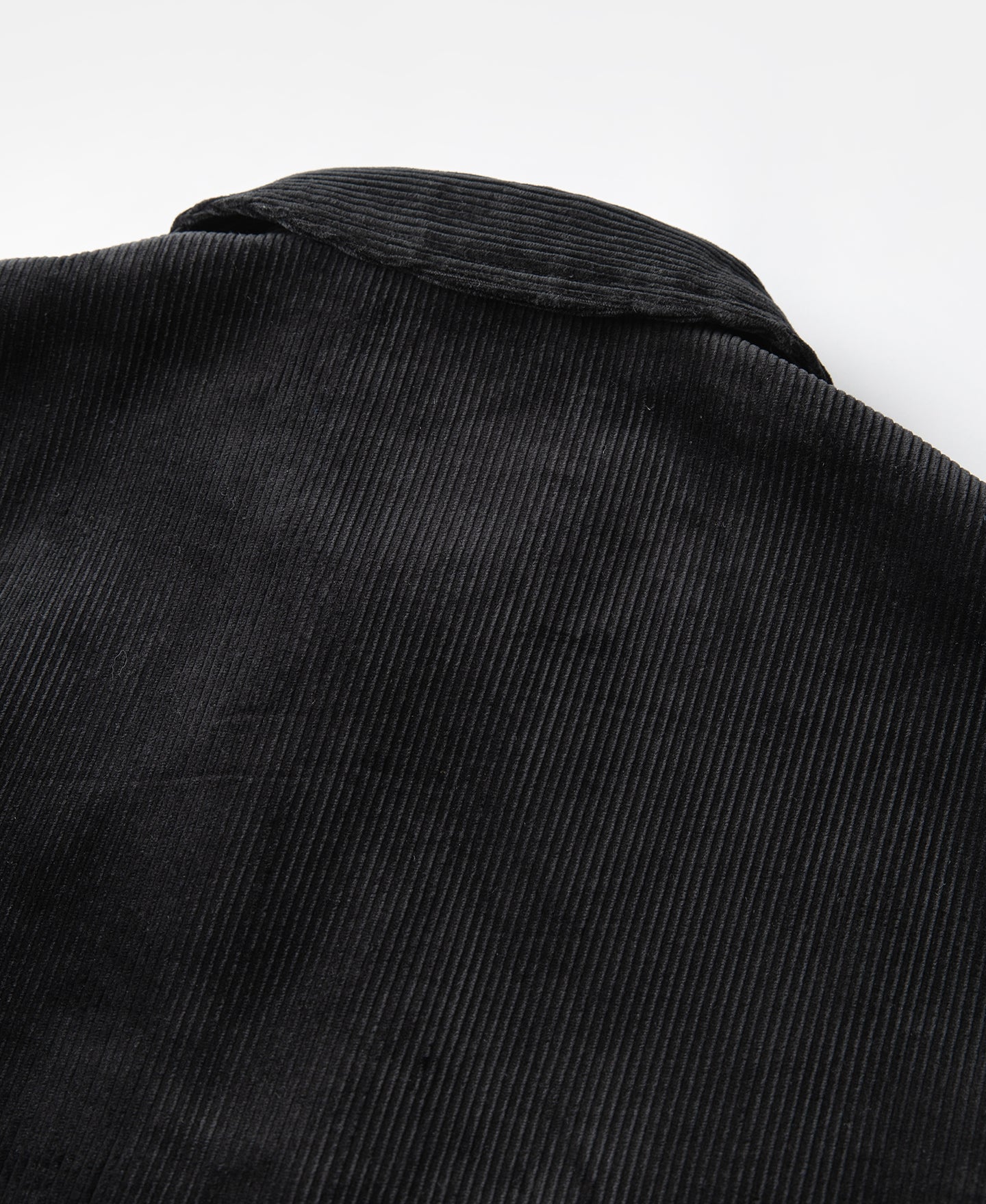 Blouson bombardier zippé en velours côtelé épais noir pour homme, texture côtelée
