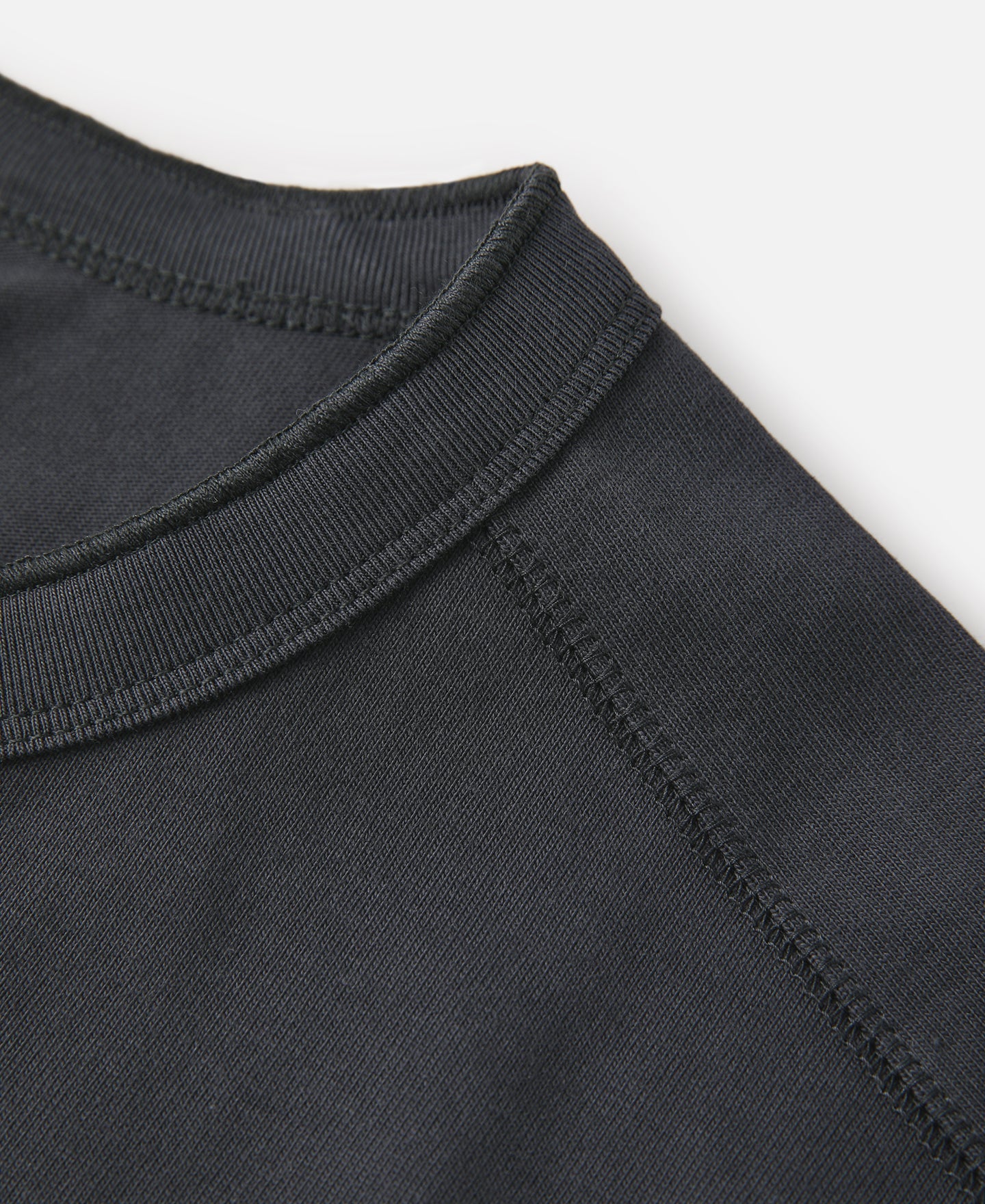 T-shirt Henley à manches courtes en coton épais, patte de boutonnage, gris foncé