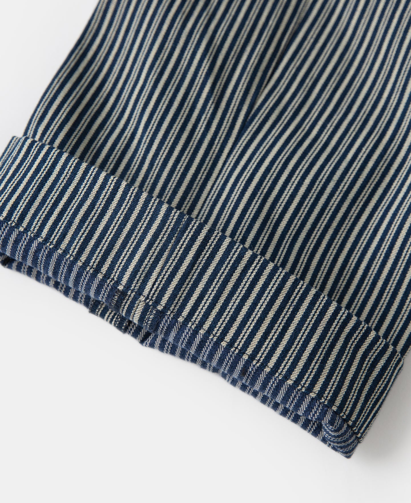 Pantalon de travail droit en coton rayé marine et blanc pour homme