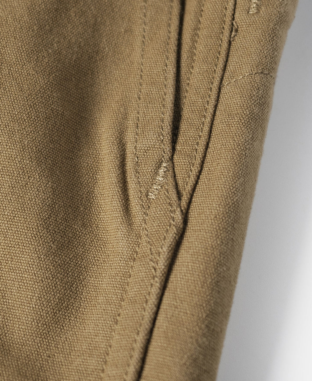 Pantalon d'escalade kaki en toile de coton avec ceinture élastique