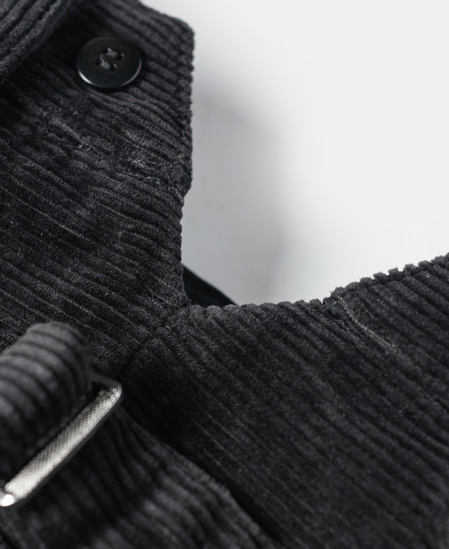 Pantalon de travail en velours côtelé noir résistant, taille haute, coupe droite