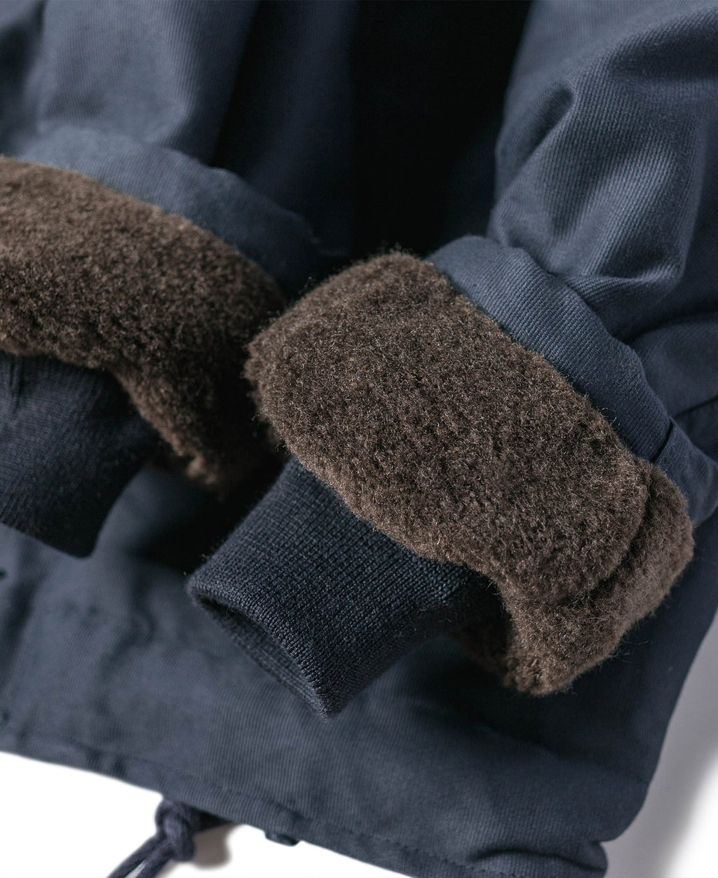 Veste de pont boutonnée col Sherpa bleu marine coupe-vent isolée style militaire