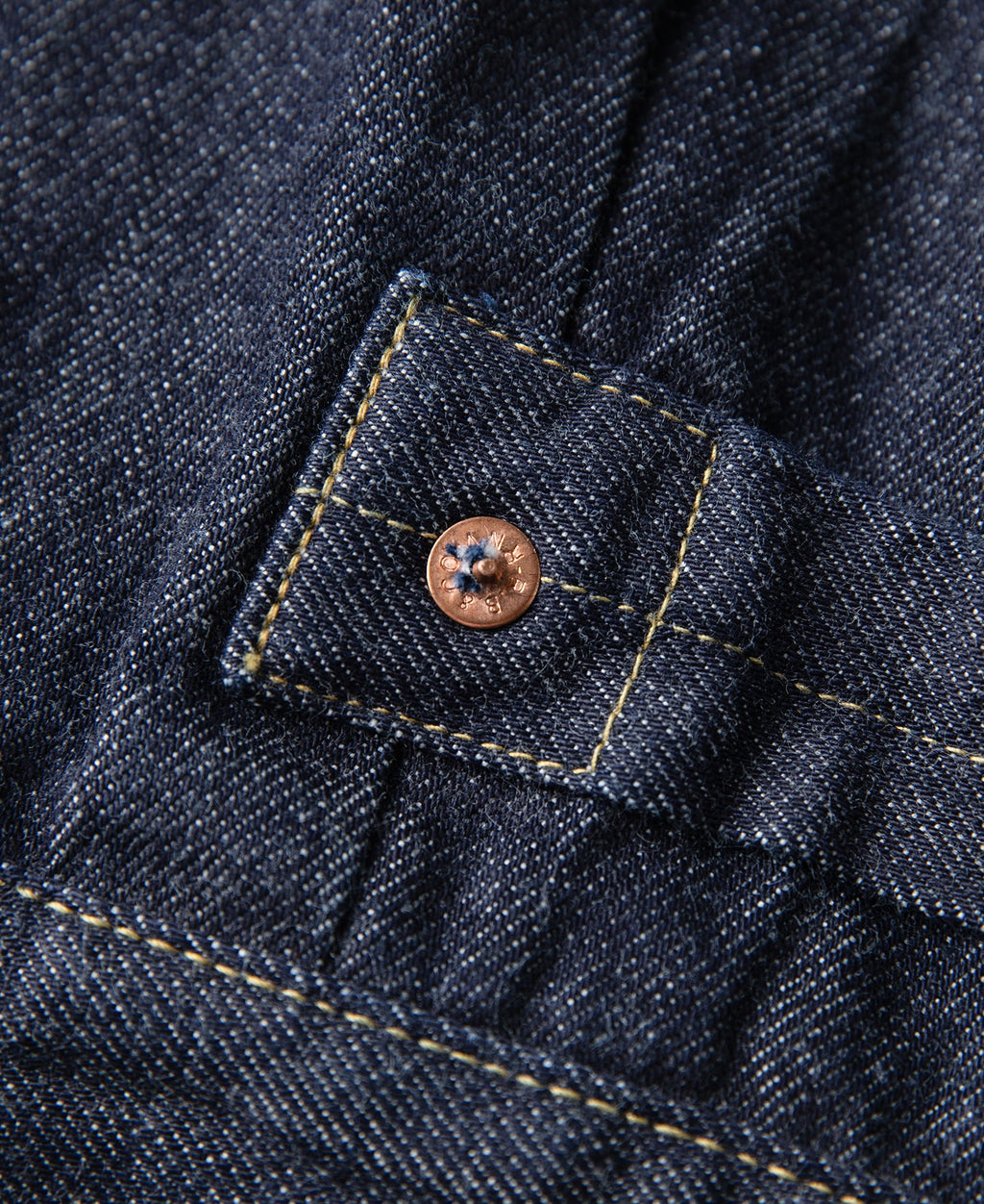 Blouson camionneur en jean doublé de couverture indigo, poche poitrine simple, style vintage