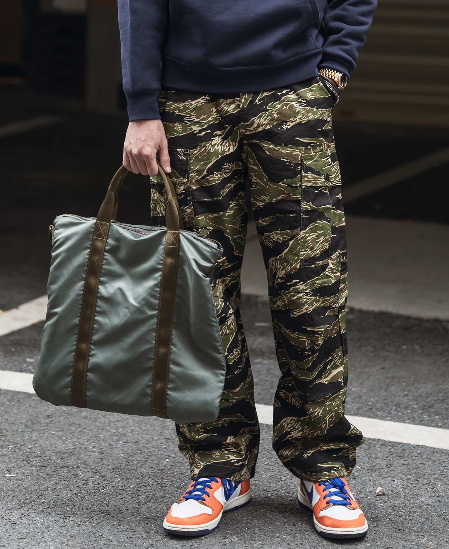 Sac fourre-tout de style militaire vintage, vert sauge, en nylon, à porter en bandoulière