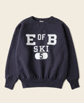 Sweat-shirt ras du cou épais en molleton avec motif ski marine