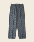 Pantalon de travail droit en coton rayé marine et blanc pour homme