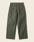 Pantalon treillis coupe décontractée vert olive, jambe large, style workwear
