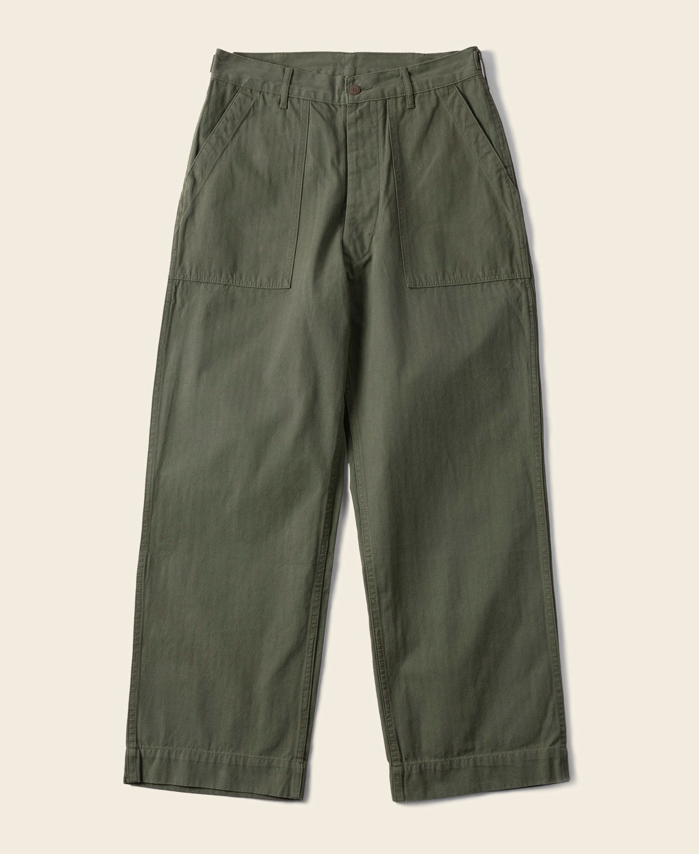 Pantalon treillis coupe décontractée vert olive, jambe large, style workwear