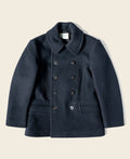 Caban en laine croisé bleu marine classique Manteau court pour homme