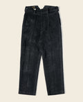 Pantalon de travail en velours côtelé noir résistant, taille haute, coupe droite