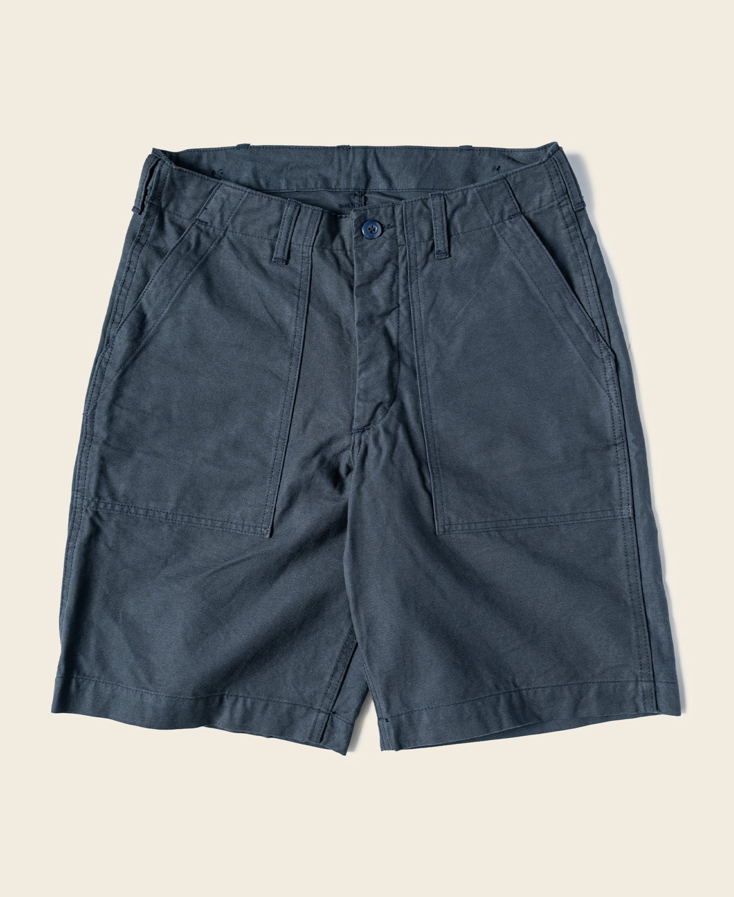 Short utilitaire en coton décontracté coupe relax pour hommes, couleur marine