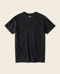T-shirt tubulaire à col rond et manches courtes en coton noir épais