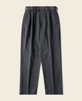 Pantalon chino gris foncé à double pli, taille haute, coupe fuselée vintage