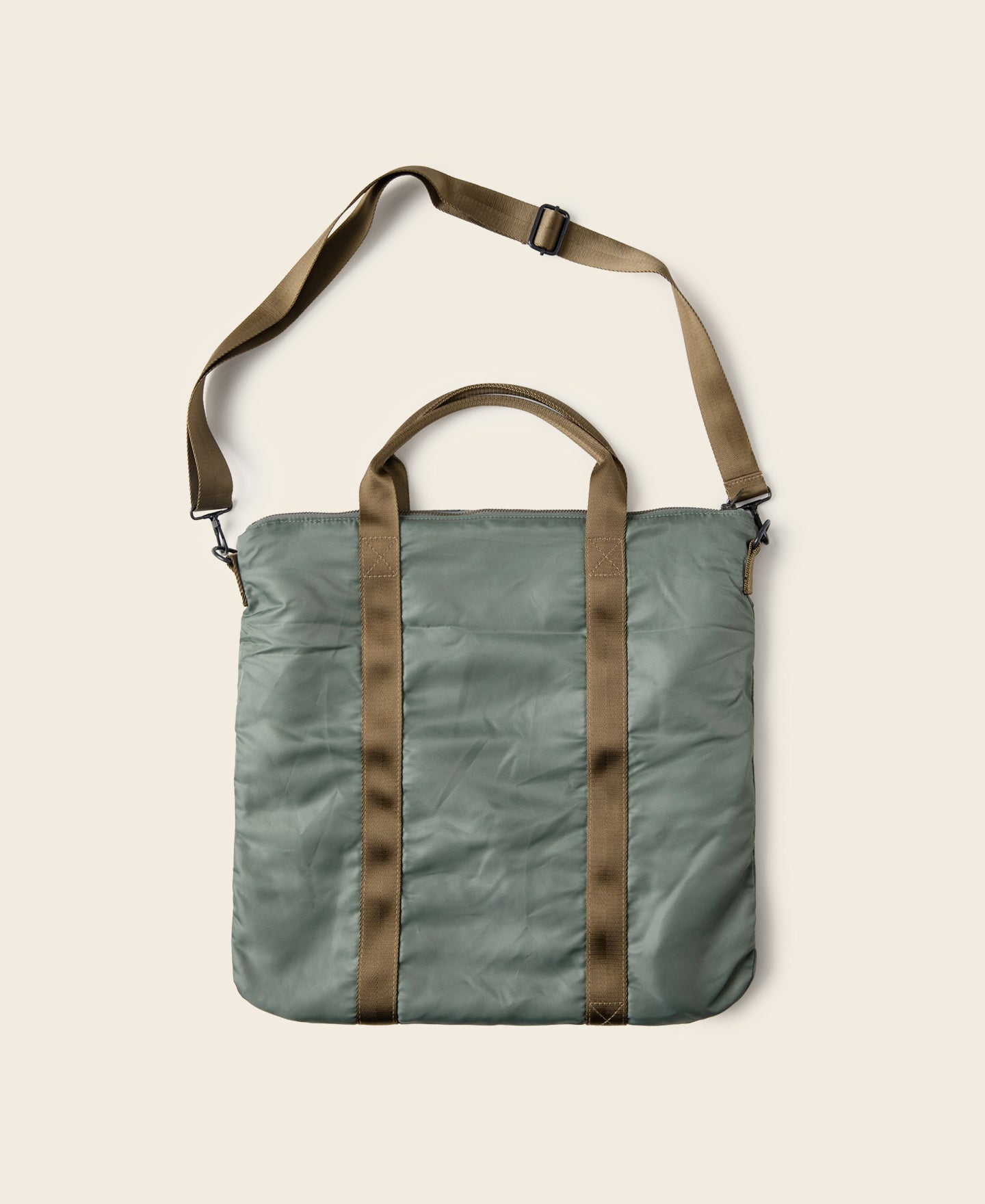 Sac fourre-tout de style militaire vintage, vert sauge, en nylon, à porter en bandoulière