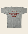 T-shirt gris pour homme, coupe décontractée avec épaules tombantes, motif athlétique imprimé, manches courtes
