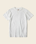 T-shirt blanc à col rond et manches courtes, avec soufflet tubulaire épais