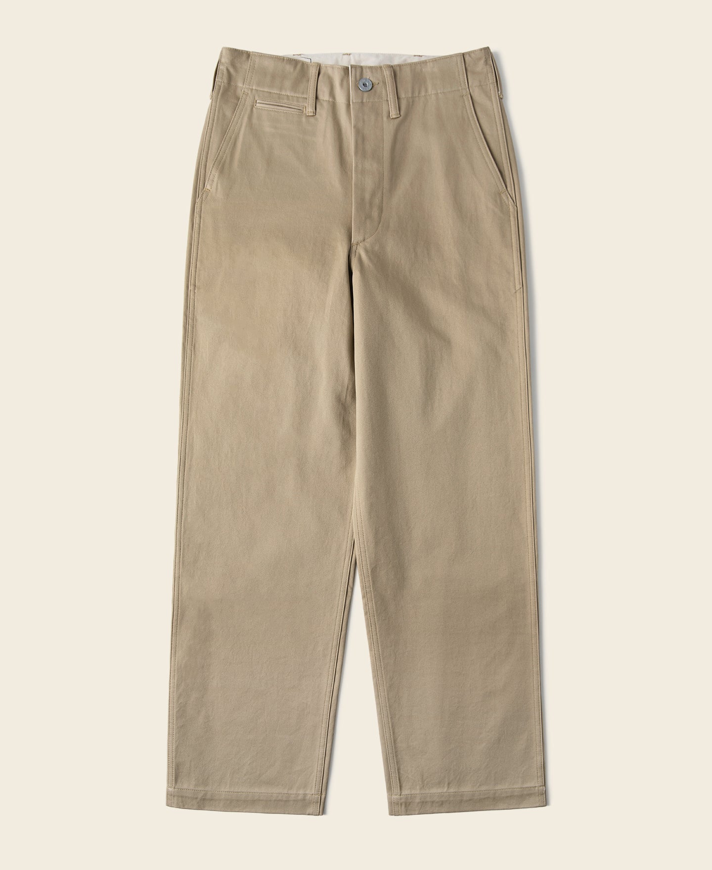 Pantalon Chino Homme Décontracté Coupe Droite Ample Kaki Vintage