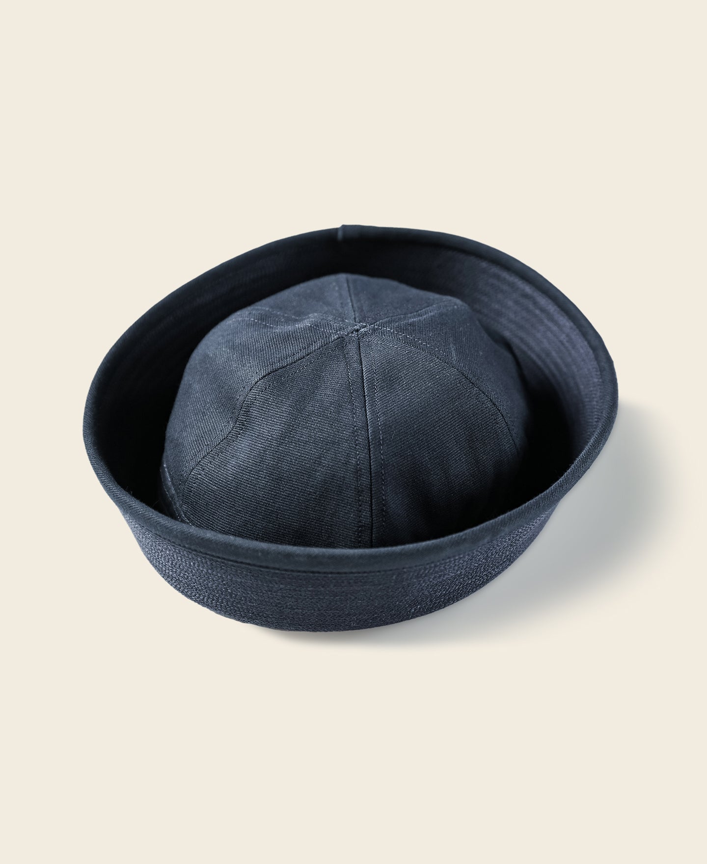 Chapeau Bob Marin Vintage Bleu Marine à Bord Roulé Unisexe