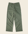 Pantalon Chino Kaki Vert Coupe Droite Style Militaire Vintage