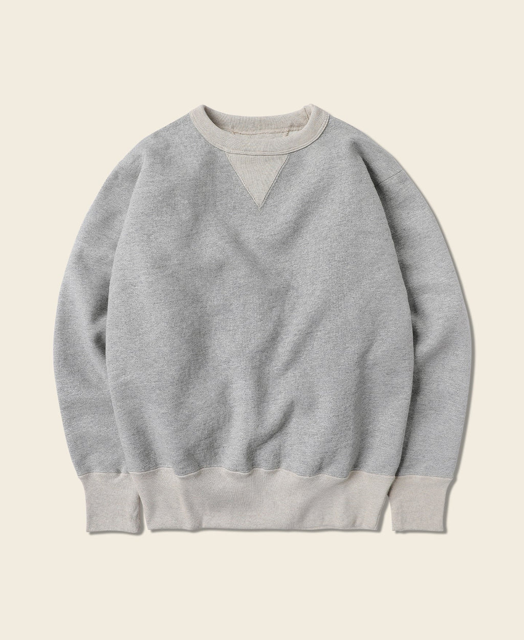 Sweat-shirt ras du cou en molleton gris pour homme, coupe décontractée, manches longues, à enfiler