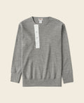 Chemise Henley à manches longues pour homme, lourde, avec patte de boutonnage grise