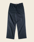 Pantalon chino ample bleu marine à jambes larges de style militaire