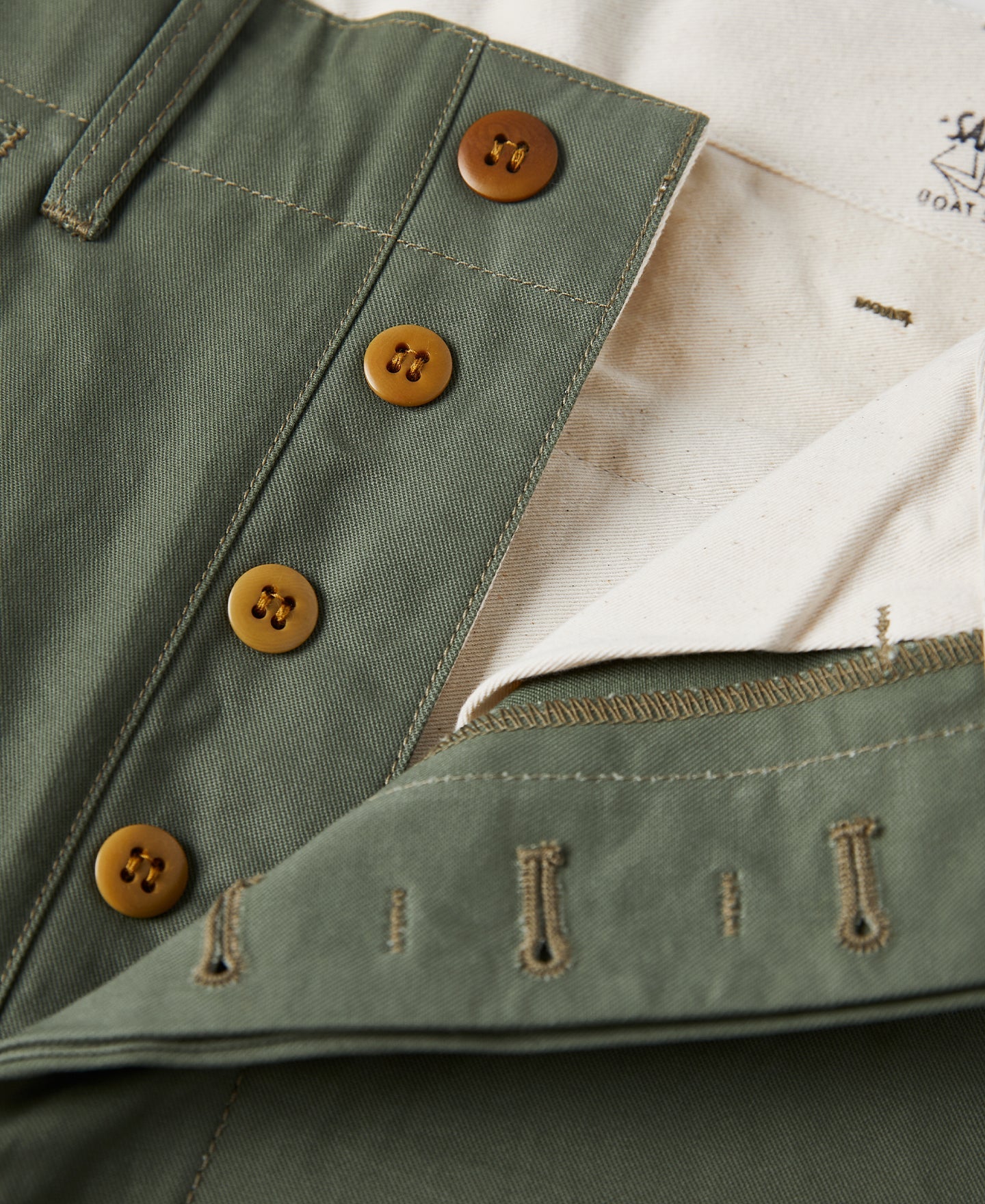 Pantalon Chino Kaki Vert Coupe Droite Style Militaire Vintage