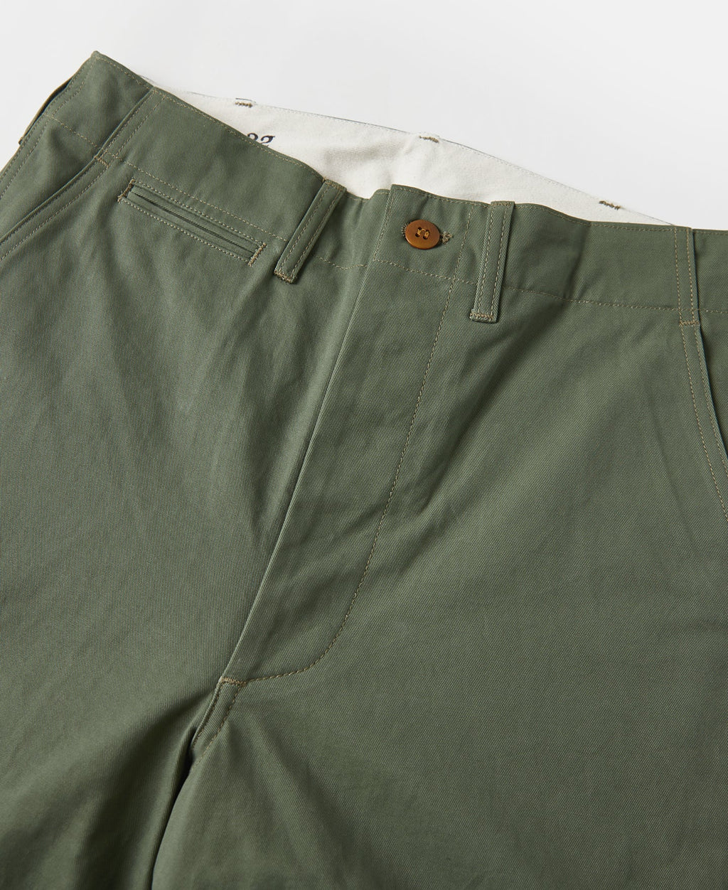 Pantalon Chino Kaki Vert Coupe Droite Style Militaire Vintage