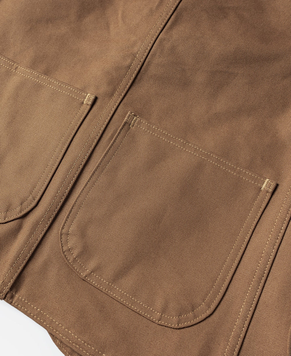 Gilet de chasse kaki épais en toile avec poches à gibier et fermeture boutonnée