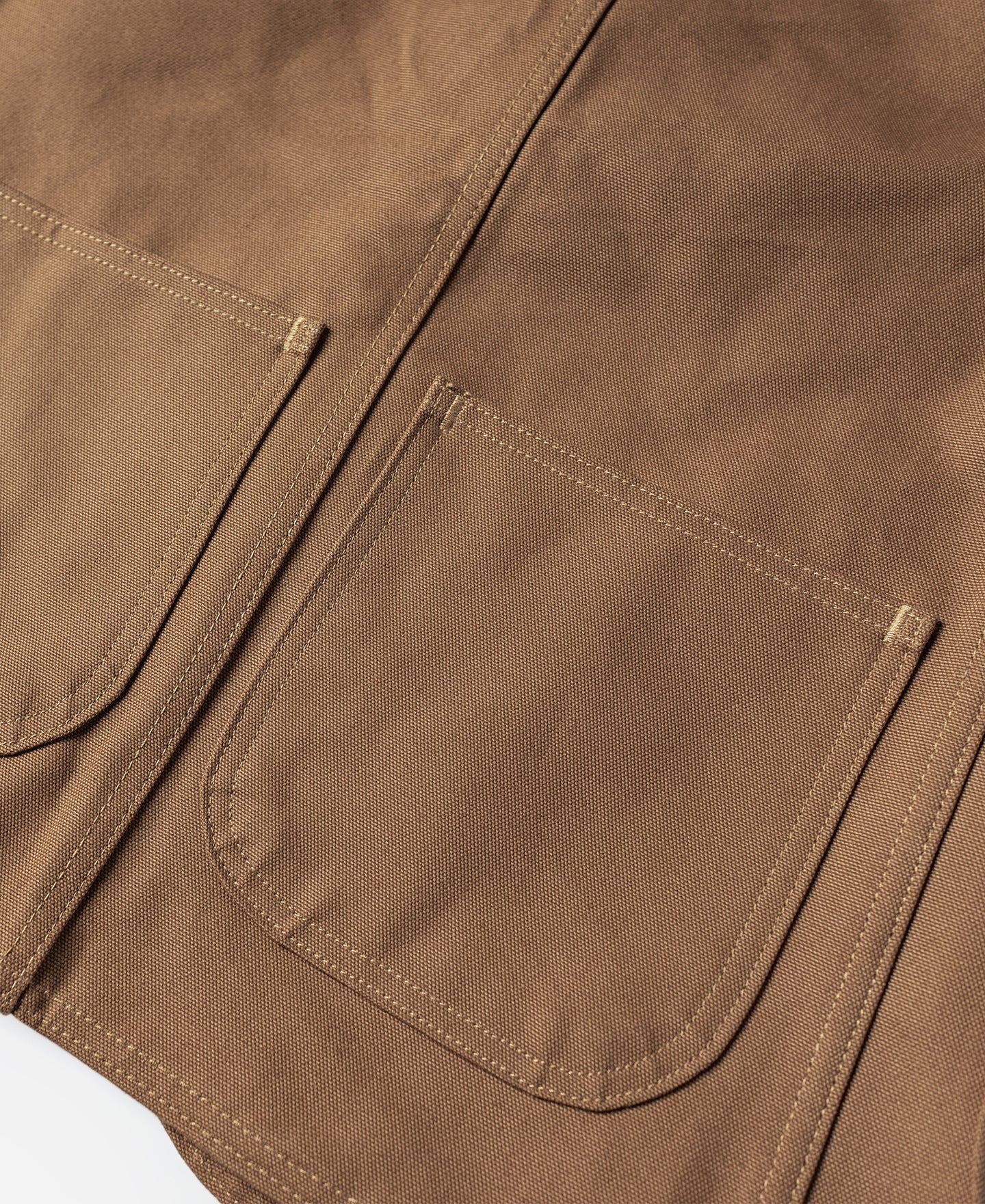 Gilet de chasse kaki épais en toile avec poches à gibier et fermeture boutonnée
