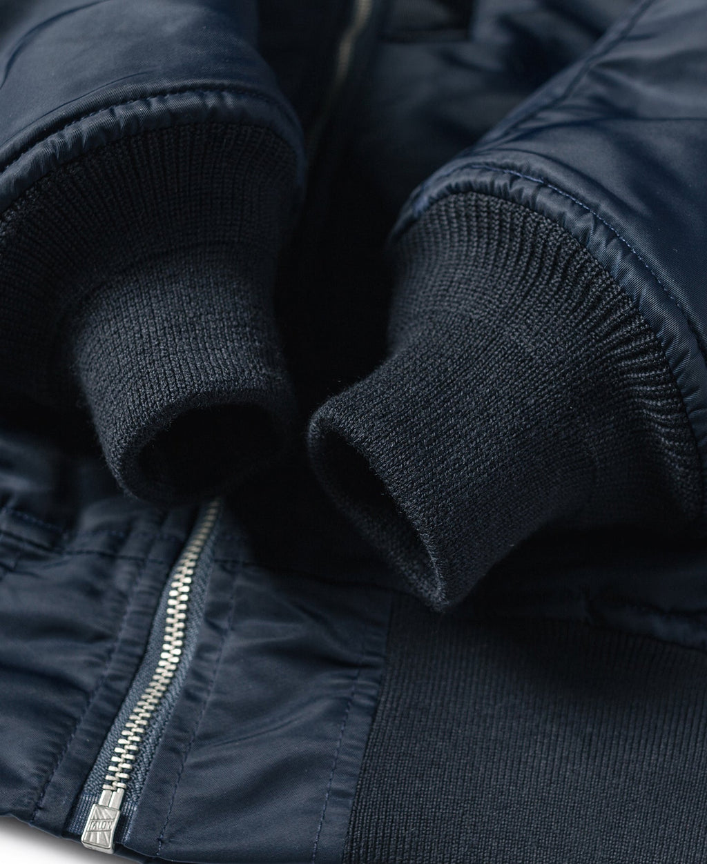 Blouson aviateur militaire vintage bleu marine avec col Sherpa