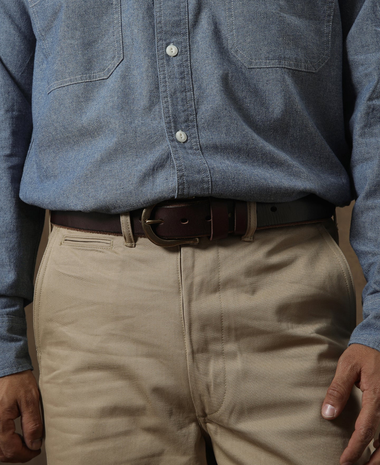 Pantalon Chino Homme Décontracté Coupe Droite Ample Kaki Vintage
