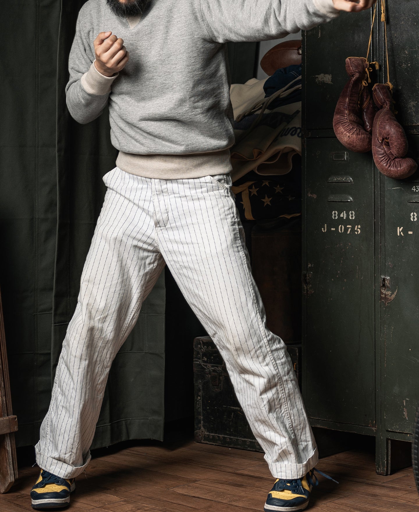 Sweat-shirt ras du cou en molleton gris pour homme, coupe décontractée, manches longues, à enfiler