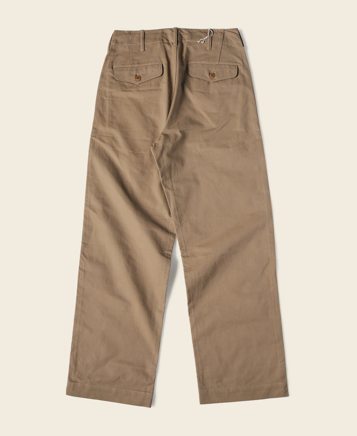 Pantalon Chino Kaki Militaire Vintage Taille Haute Coupe Droite