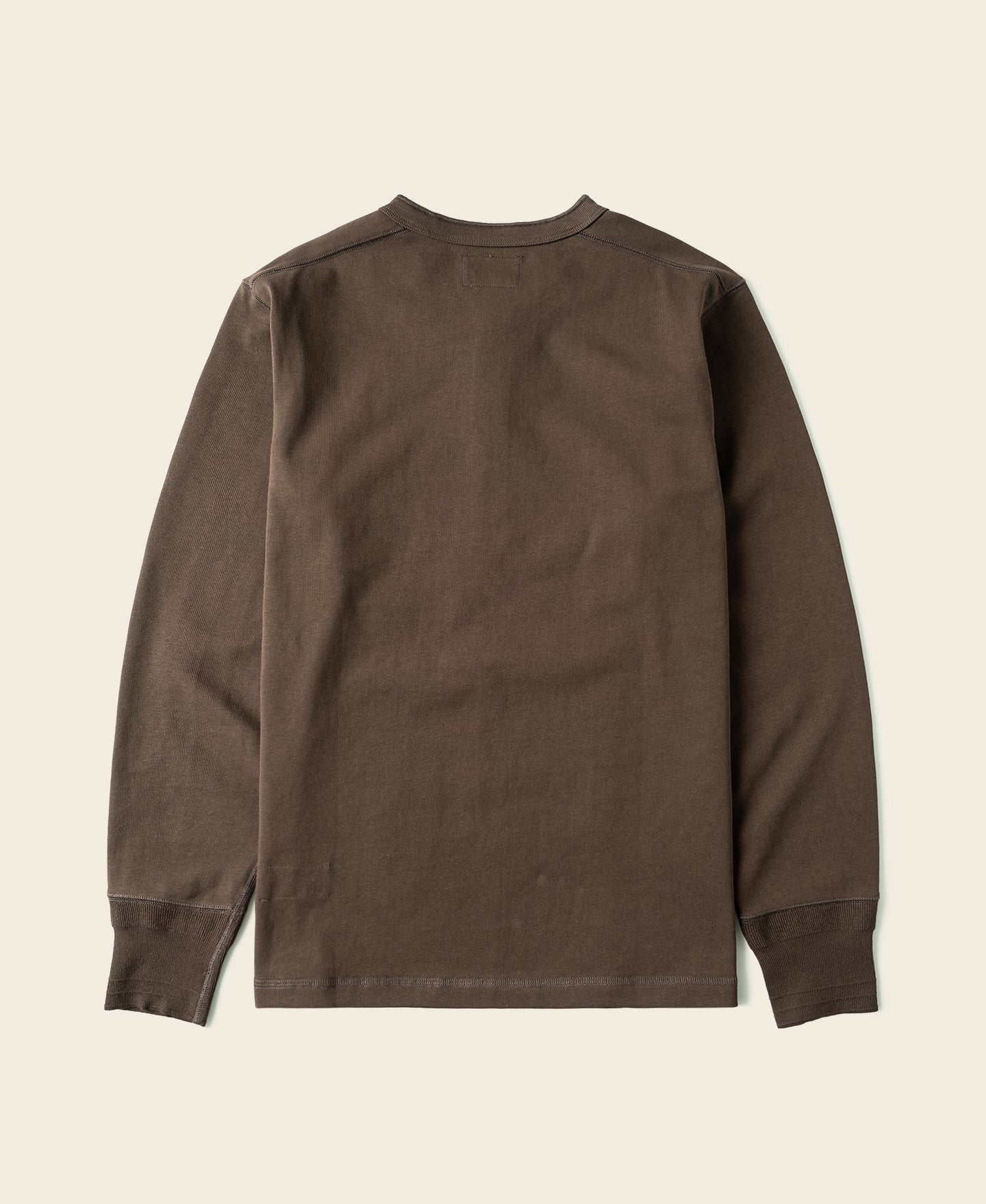 Haut décontracté Henley à manches longues pour homme, marron café, patte de boutonnage, coupe ajustée