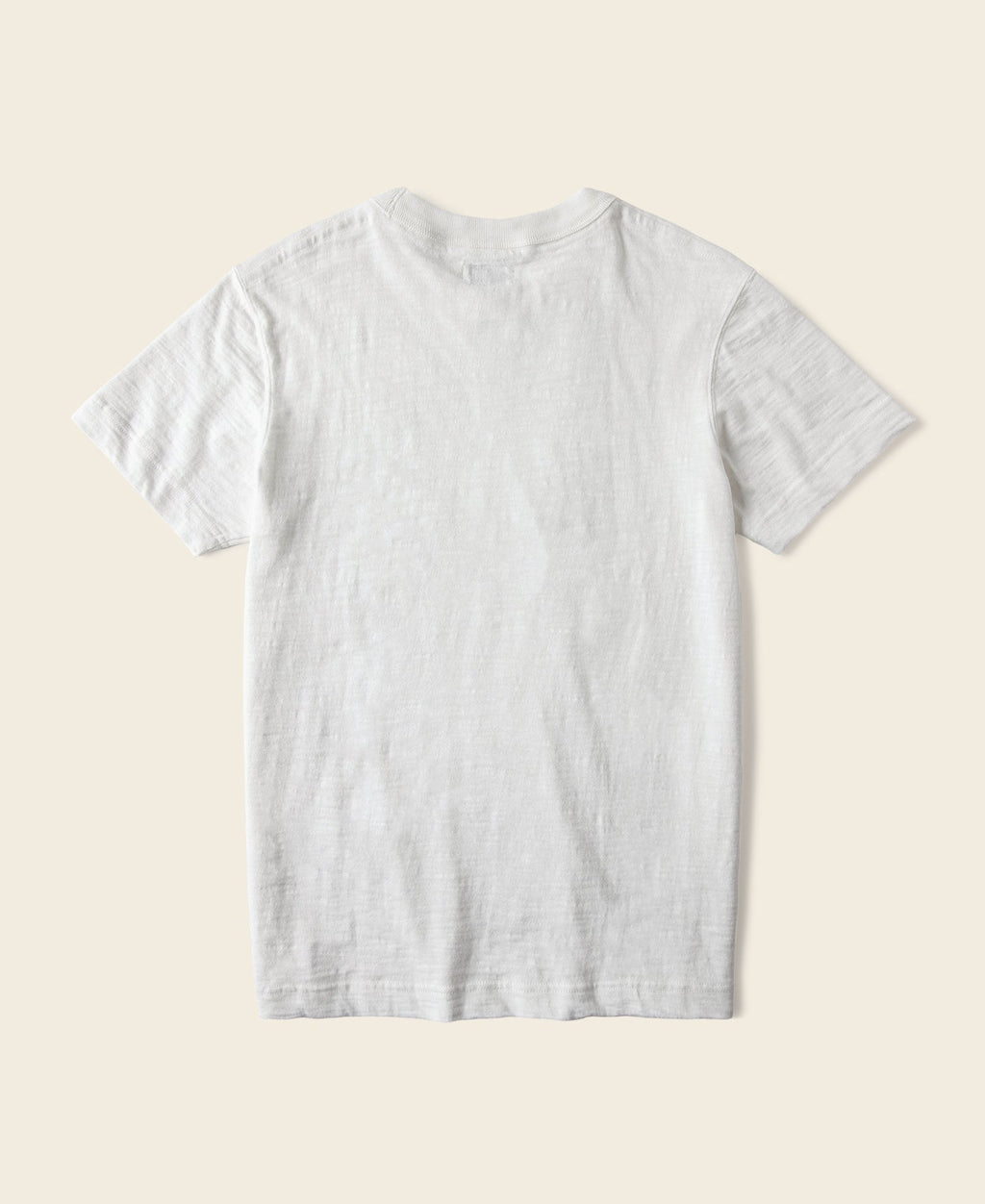 T-shirt blanc à col rond et manches courtes, avec soufflet tubulaire épais