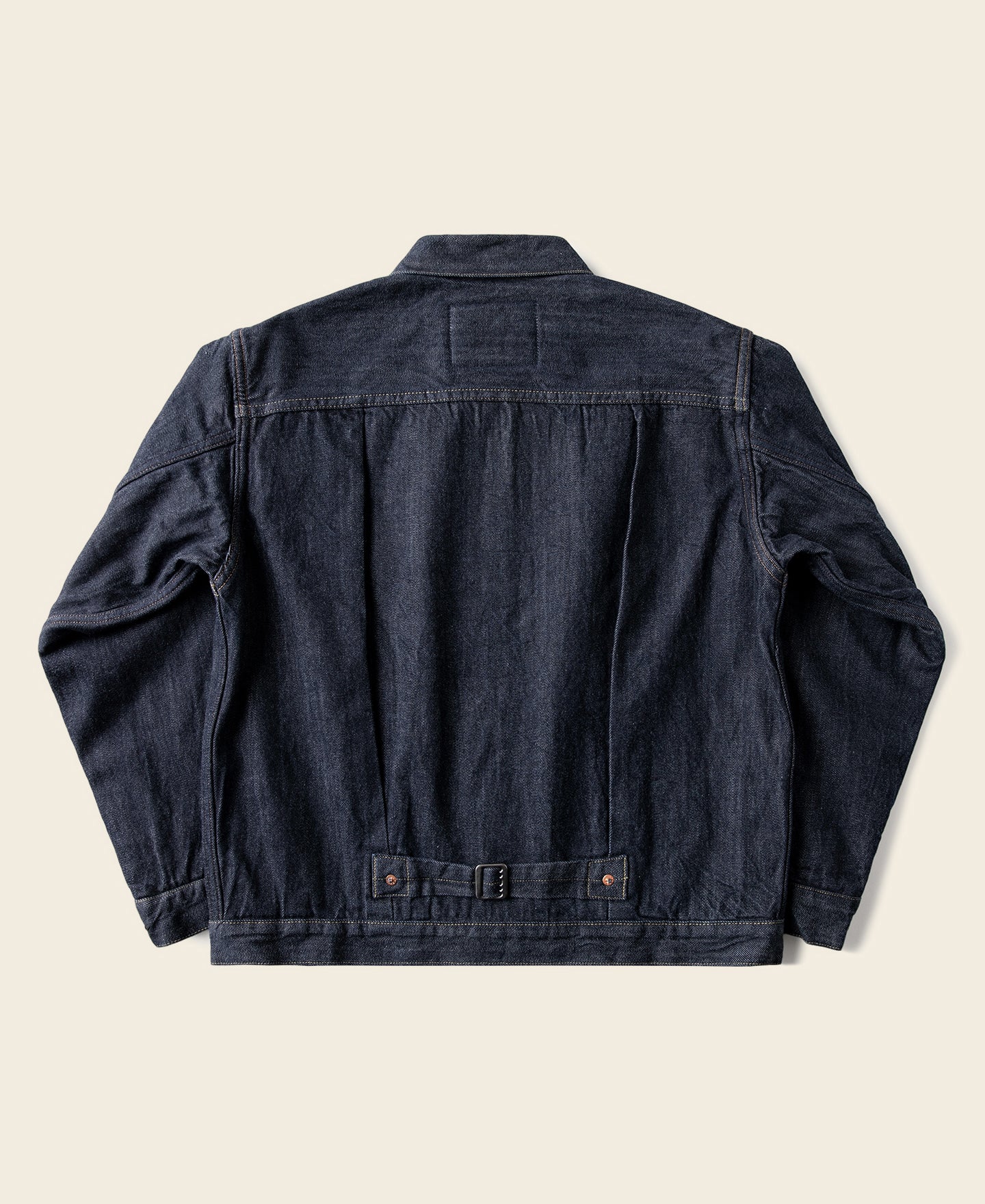 Blouson camionneur en jean doublé de couverture indigo, poche poitrine simple, style vintage