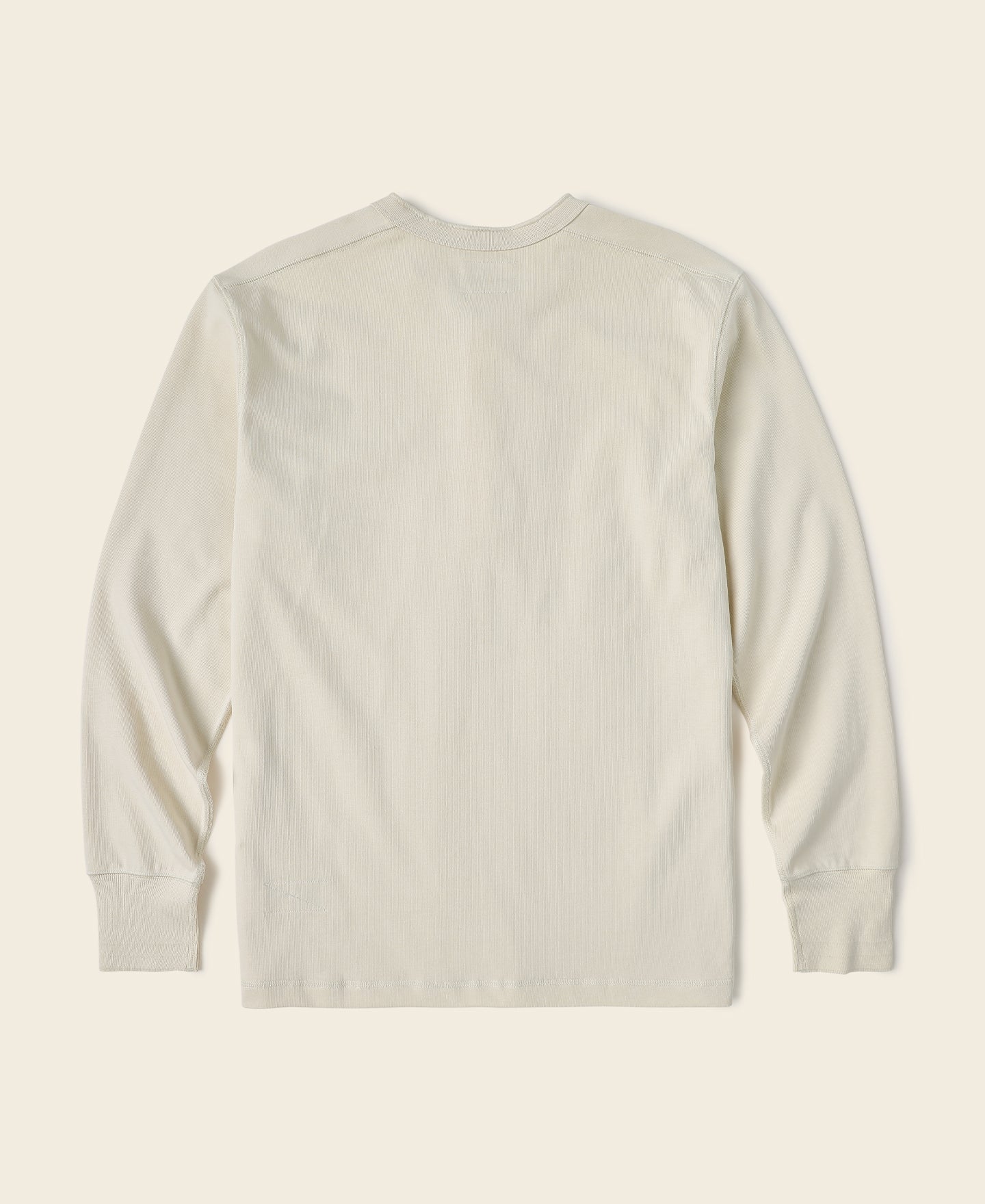Chemise Henley à manches longues et coupe ajustée pour homme avec patte de boutonnage abricot