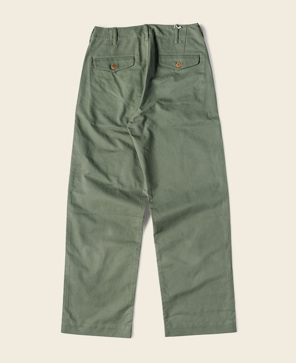 Pantalon Chino Kaki Vert Coupe Droite Style Militaire Vintage