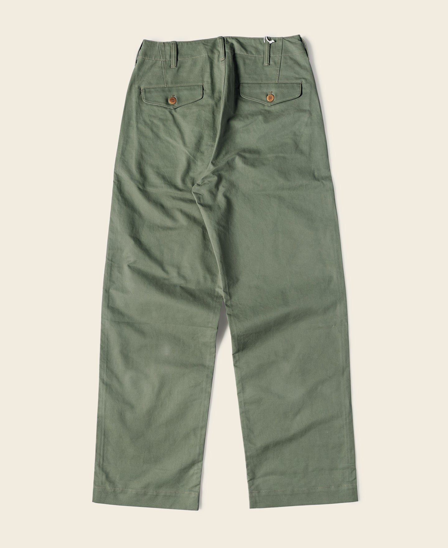 Pantalon Chino Kaki Vert Coupe Droite Style Militaire Vintage